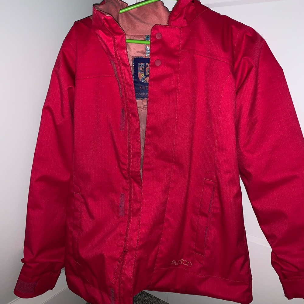 Neon pink winter ski coat